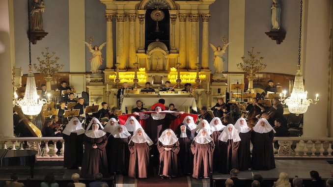 New Orleans Opera’s performance of Dialogue of the Carmelites, March 2026, at St. Mary’s Church at the Old Ursuline Convent Museum. Photo credit: New Orleans Opera